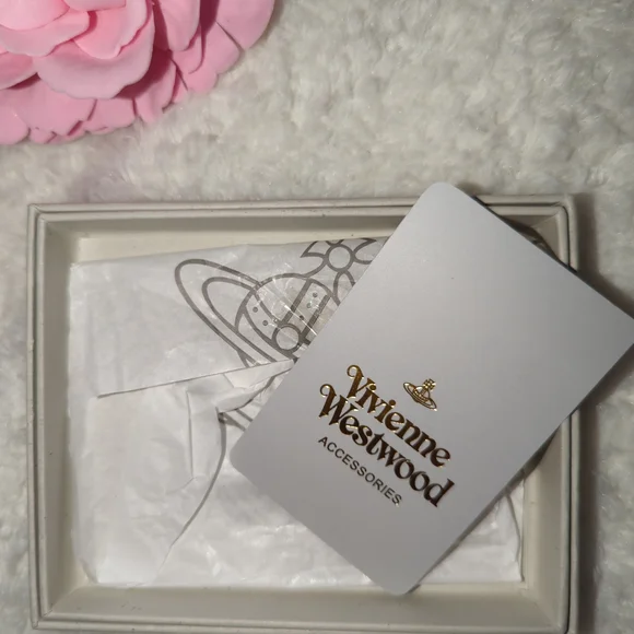 Vivienne Westwood Authentic Black Croc Embossed Card Holder Orb Silver New NWB